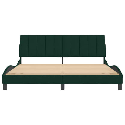 Giroletto senza Materasso Hanko Verde Scuro 180x200 cm in Velluto