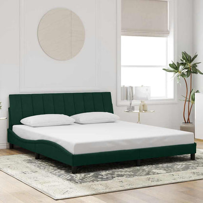 Giroletto senza Materasso Hanko Verde Scuro 180x200 cm in Velluto