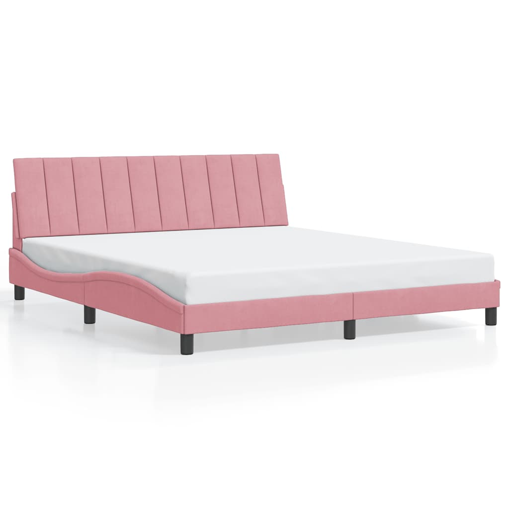 Giroletto senza Materasso Hanko Rosa 180x200 cm in Velluto