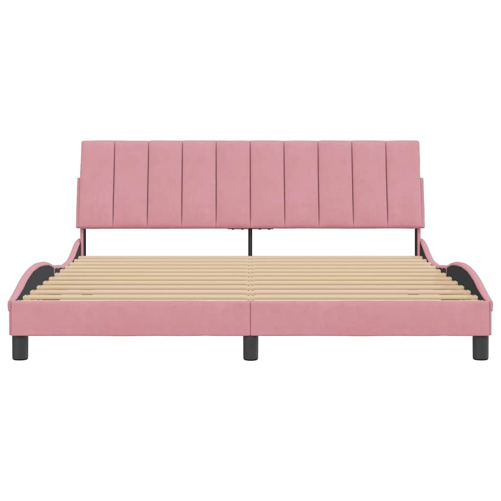 Giroletto senza Materasso Hanko Rosa 180x200 cm in Velluto