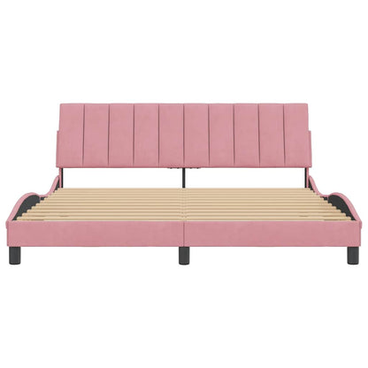 Giroletto senza Materasso Hanko Rosa 180x200 cm in Velluto