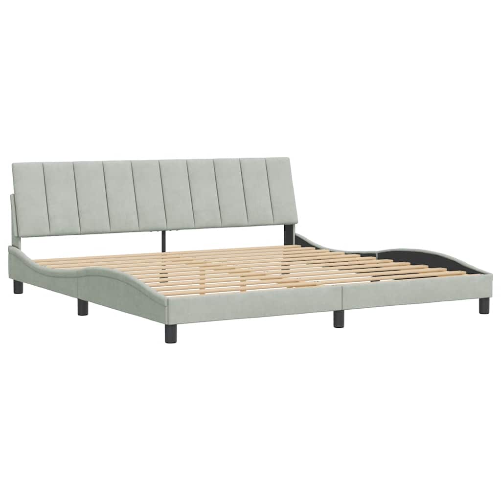 Giroletto senza Materasso Hanko Grigio Chiaro 200x200 cm Velluto