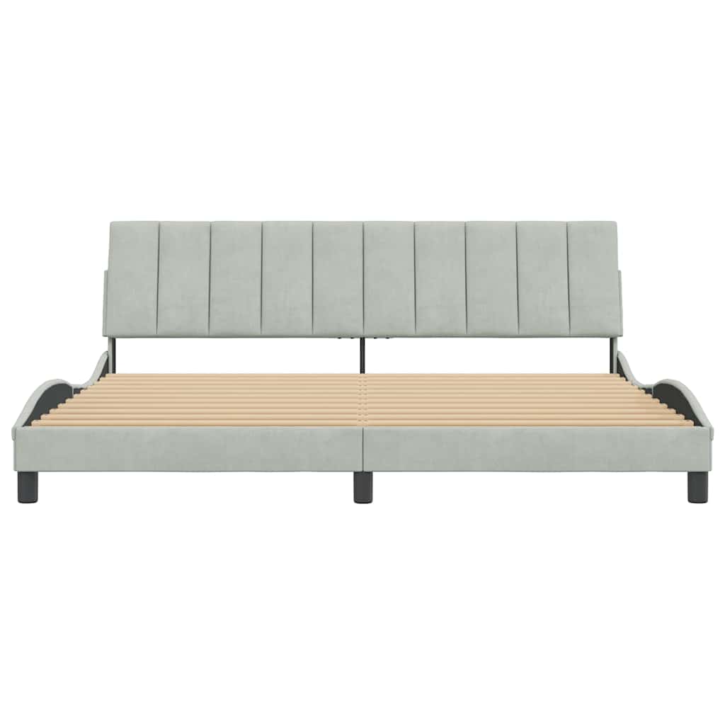 Giroletto senza Materasso Hanko Grigio Chiaro 200x200 cm Velluto