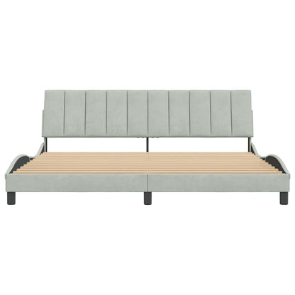 Giroletto senza Materasso Hanko Grigio Chiaro 200x200 cm Velluto