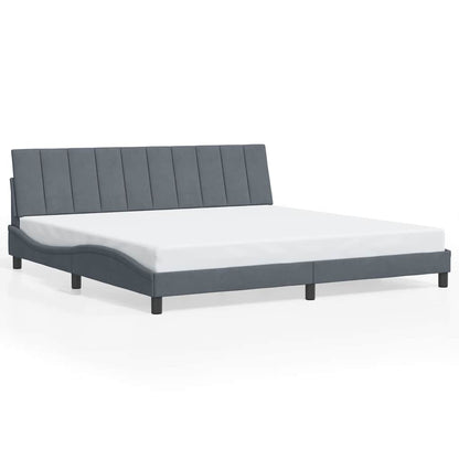 Giroletto senza Materasso Hanko Grigio Scuro 200x200 cm Velluto