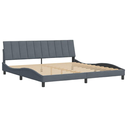 Giroletto senza Materasso Hanko Grigio Scuro 200x200 cm Velluto
