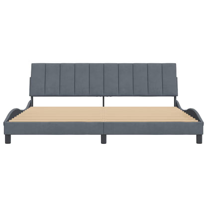 Giroletto senza Materasso Hanko Grigio Scuro 200x200 cm Velluto