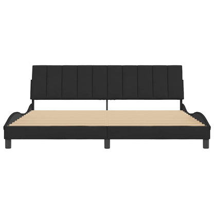 Giroletto senza Materasso Hanko Nero 200x200 cm in Velluto