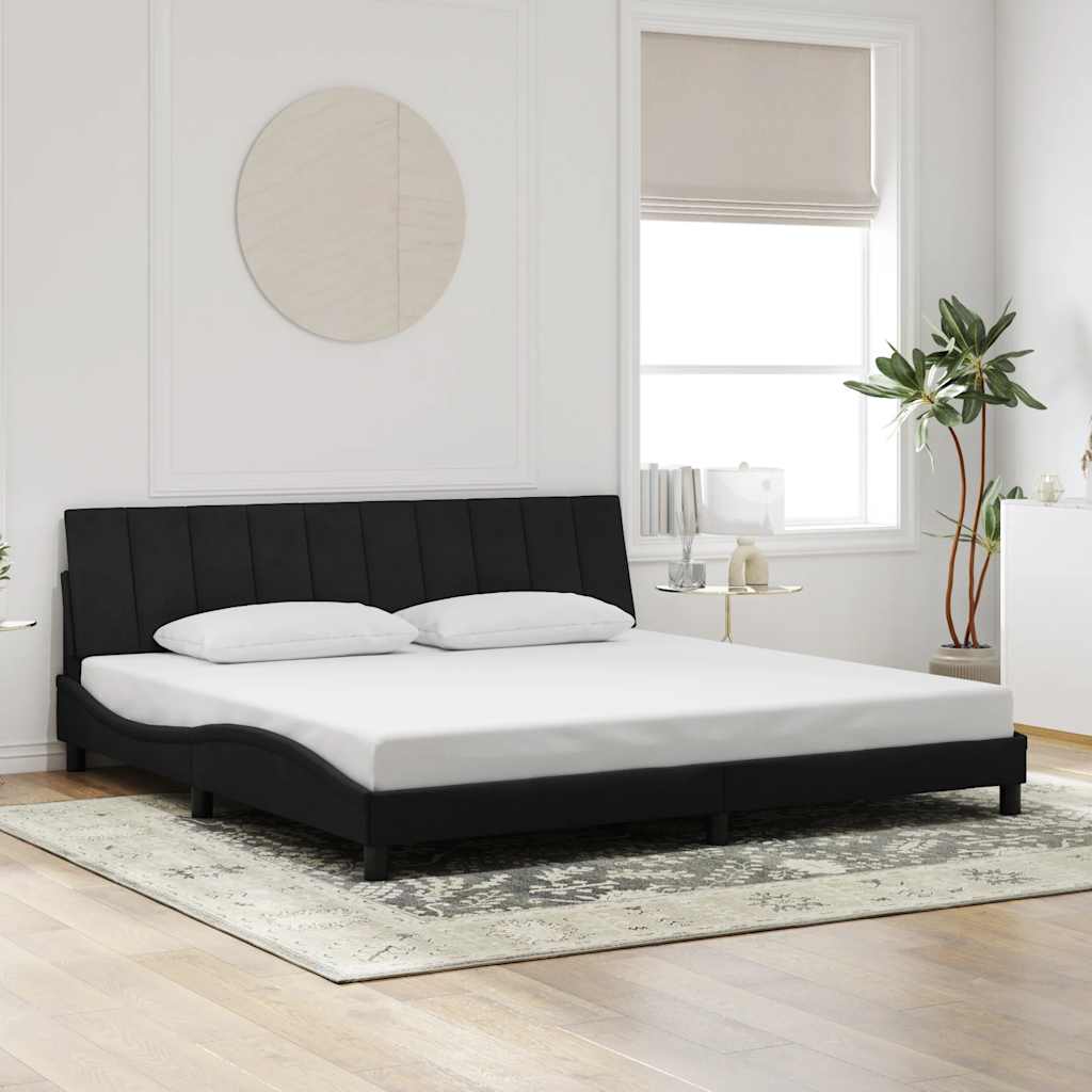 Giroletto senza Materasso Hanko Nero 200x200 cm in Velluto