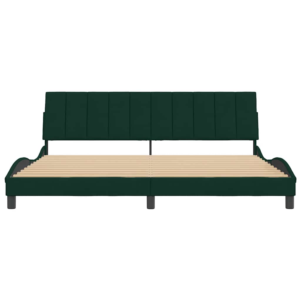 Giroletto senza Materasso Hanko Verde Scuro 200x200 cm in Velluto