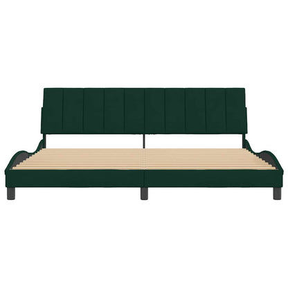 Giroletto senza Materasso Hanko Verde Scuro 200x200 cm in Velluto
