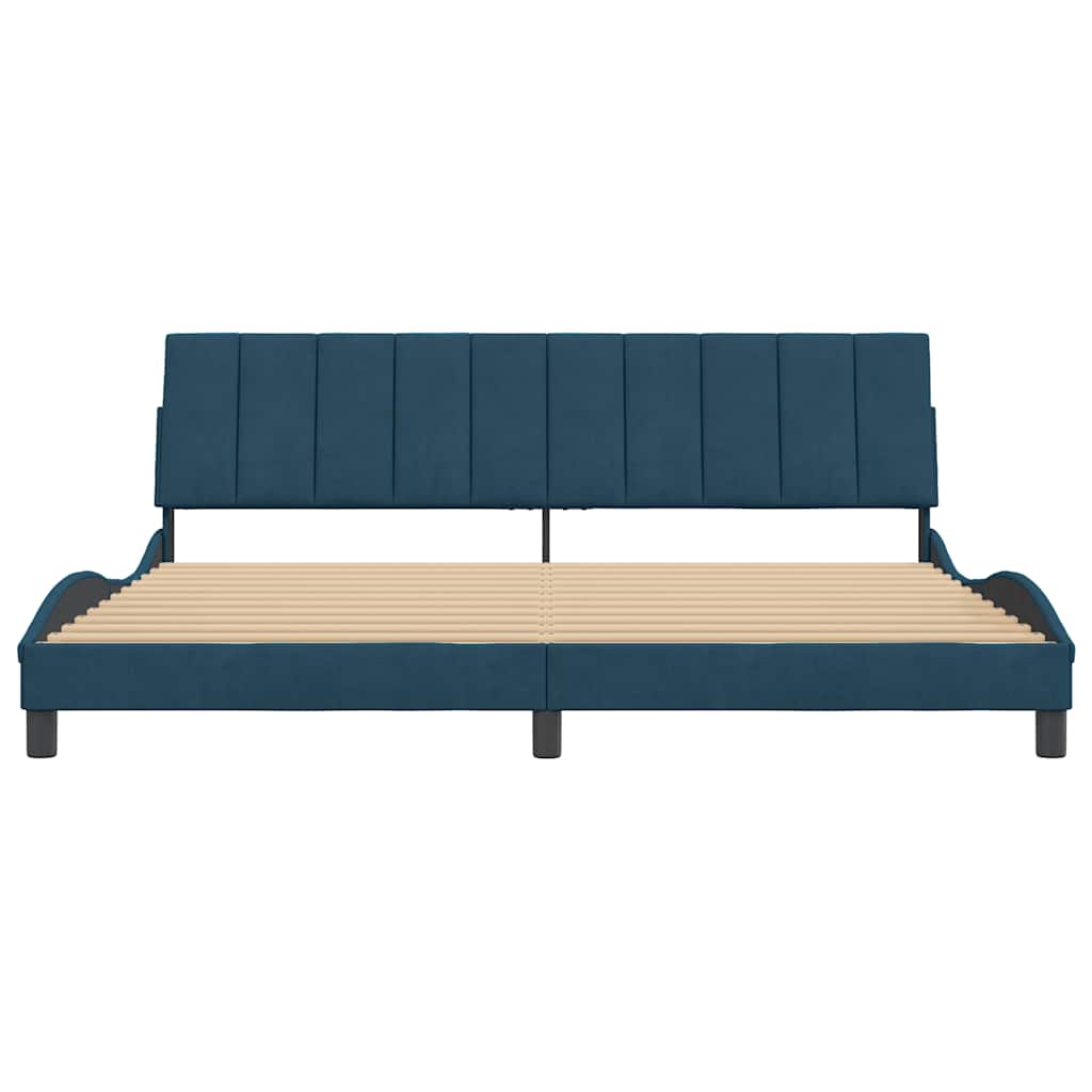Giroletto senza Materasso Hanko Blu 200x200 cm in Velluto