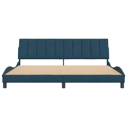 Giroletto senza Materasso Hanko Blu 200x200 cm in Velluto