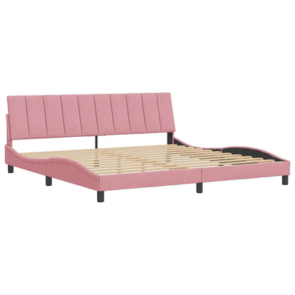 Giroletto senza Materasso Hanko Rosa 200x200 cm in Velluto