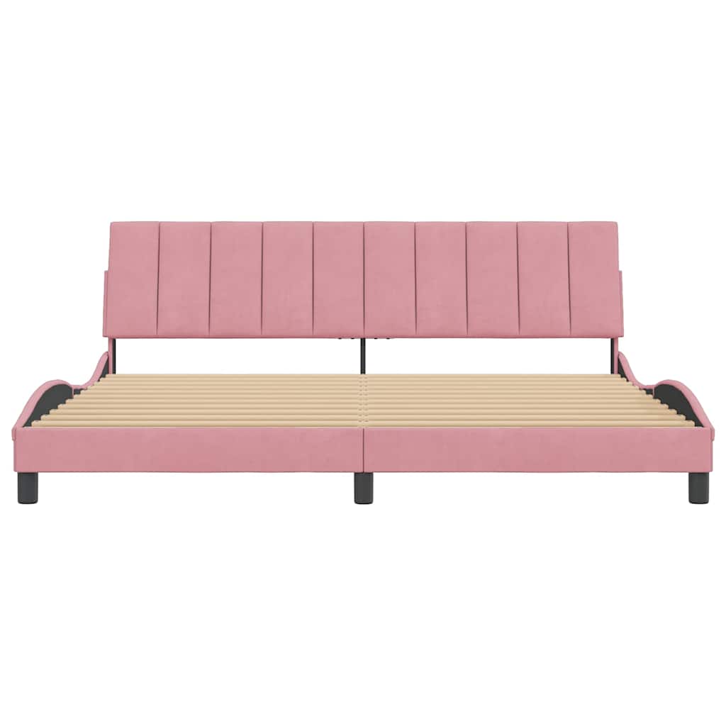 Giroletto senza Materasso Hanko Rosa 200x200 cm in Velluto