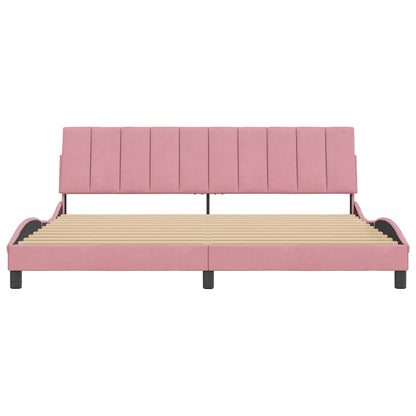 Giroletto senza Materasso Hanko Rosa 200x200 cm in Velluto