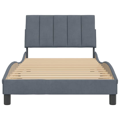 Giroletto senza Materasso Hanko Grigio Scuro 100x203 cm in Velluto