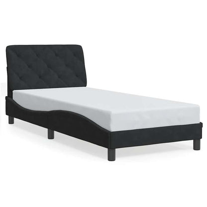 Giroletto senza Materasso Nero 80x200 cm in Velluto