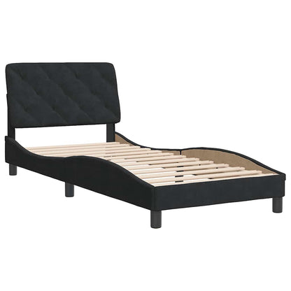 Giroletto senza Materasso Nero 80x200 cm in Velluto