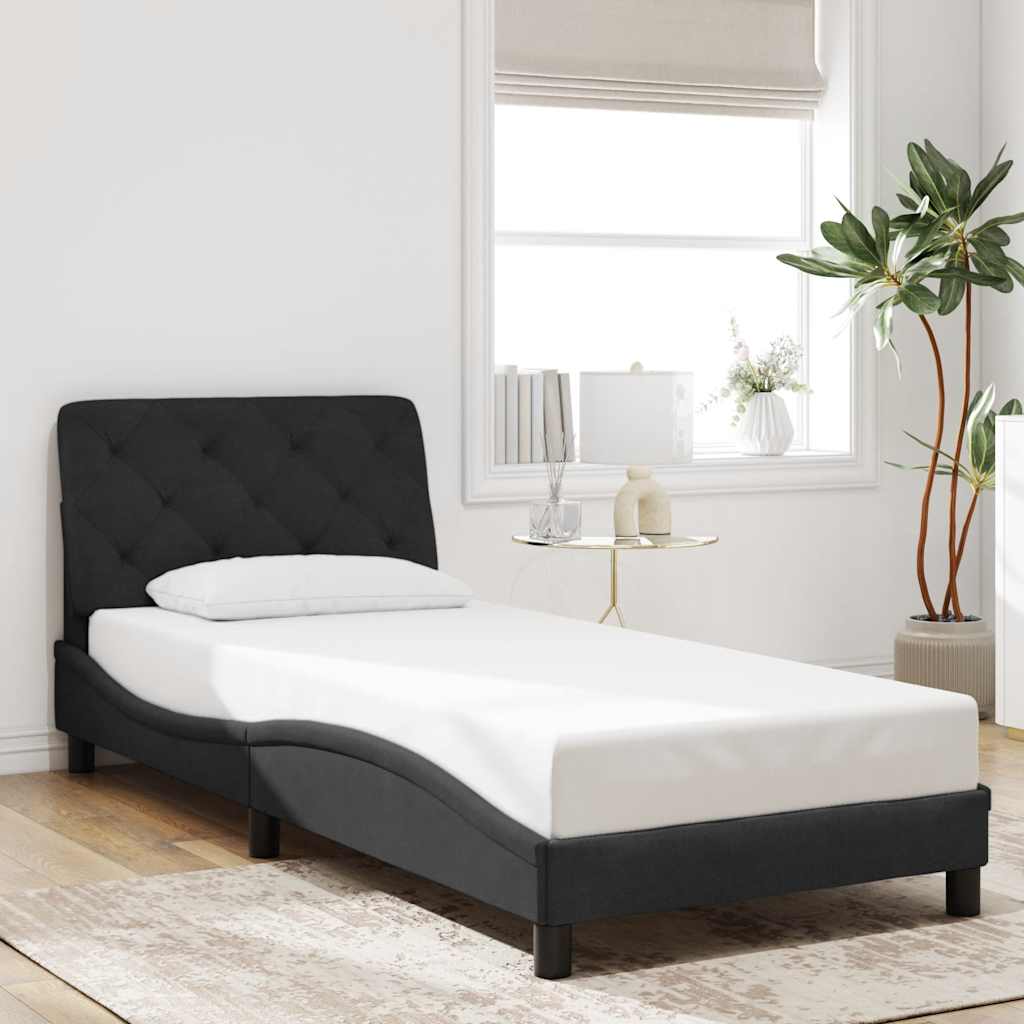 Giroletto senza Materasso Nero 80x200 cm in Velluto