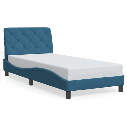 Giroletto con Testiera Blu 80x200 cm in Velluto