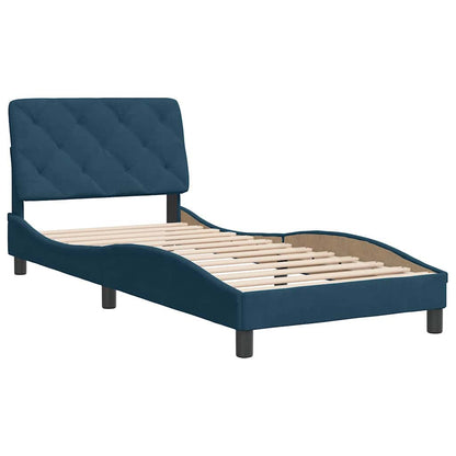 Giroletto senza Materasso Blu 80x200 cm in Velluto