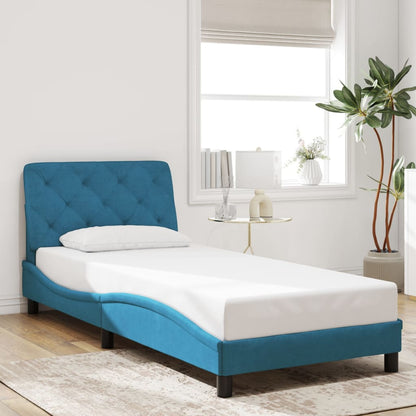 Giroletto con Testiera Blu 80x200 cm in Velluto