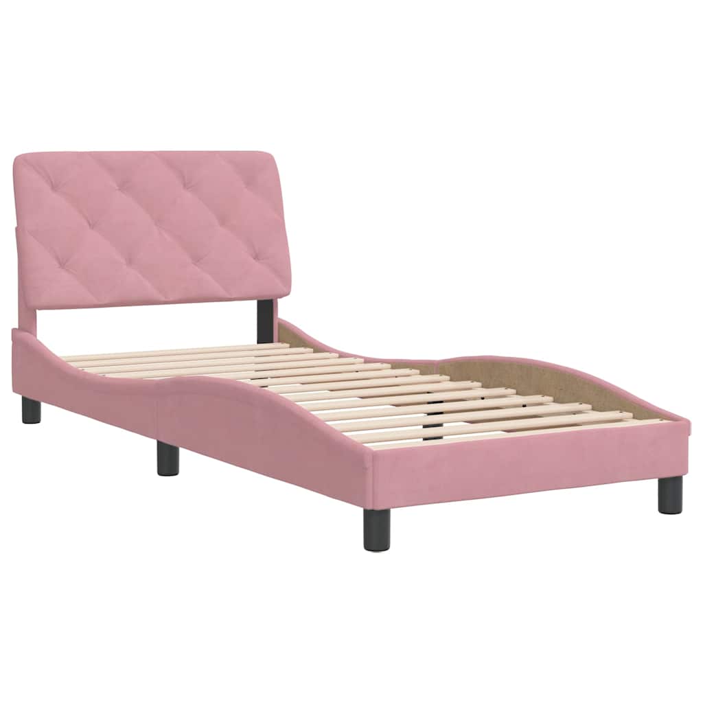 Giroletto senza Materasso Rosa 80x200 cm in Velluto