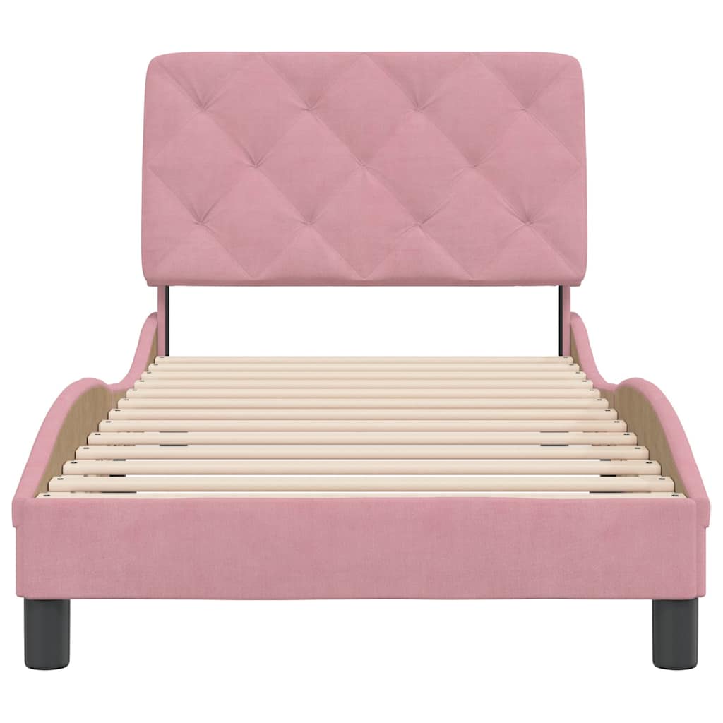 Giroletto senza Materasso Rosa 80x200 cm in Velluto