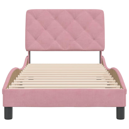 Giroletto senza Materasso Rosa 80x200 cm in Velluto