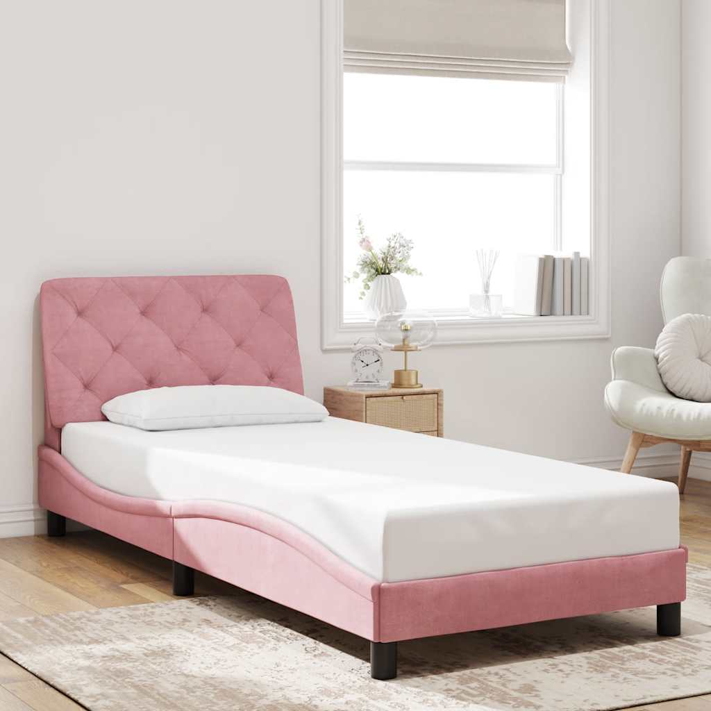 Giroletto senza Materasso Rosa 80x200 cm in Velluto