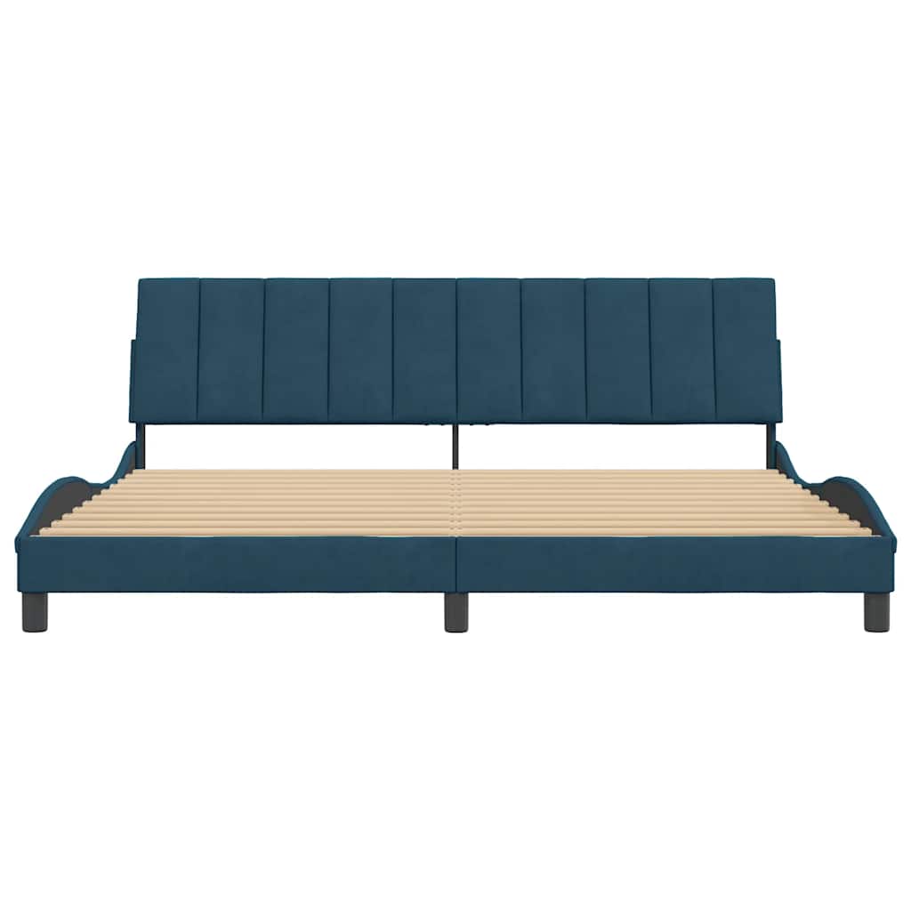 Giroletto senza Materasso Blu 90x190 cm in Velluto