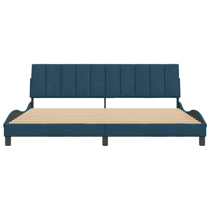 Giroletto senza Materasso Blu 90x190 cm in Velluto