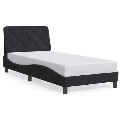 Giroletto senza Materasso Nero 90x200 cm in Velluto