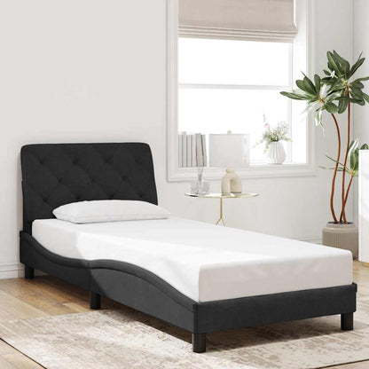 Giroletto senza Materasso Nero 90x200 cm in Velluto