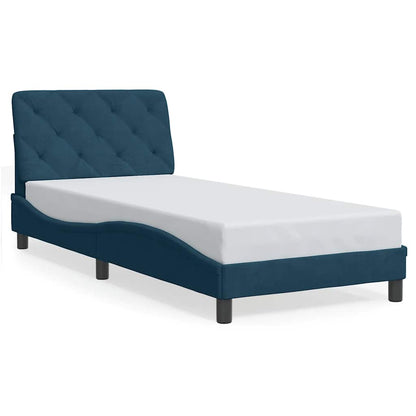 Giroletto senza Materasso Blu 90x200 cm in Velluto