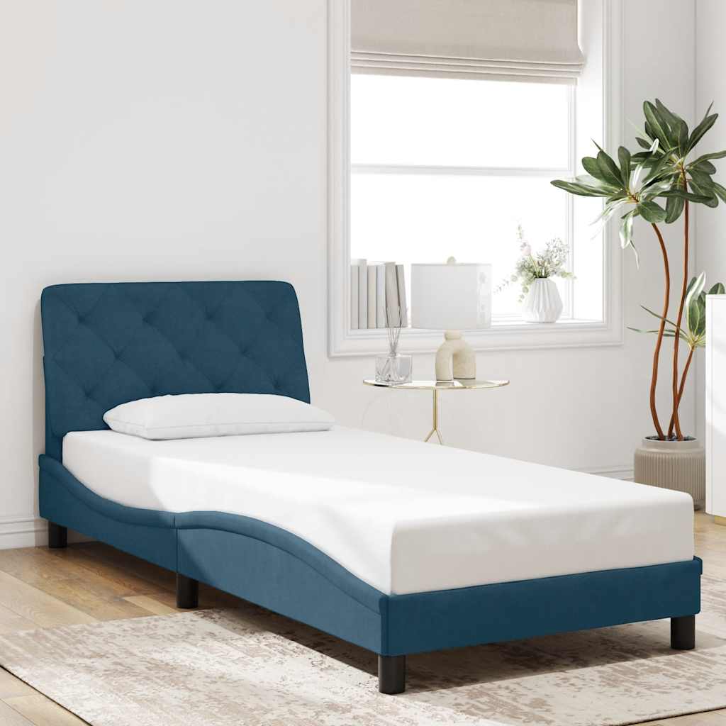 Giroletto senza Materasso Blu 90x200 cm in Velluto