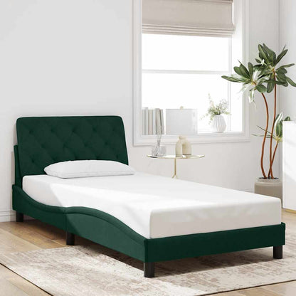 Giroletto senza Materasso Verde Scuro 100x200 cm in Velluto
