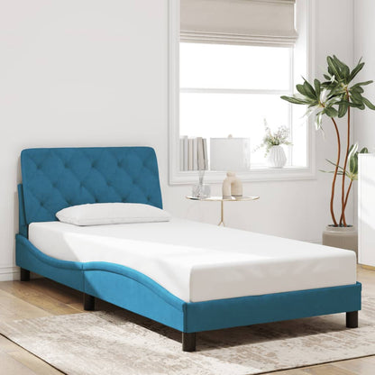 Giroletto con Testiera Blu 100x200 cm in Velluto