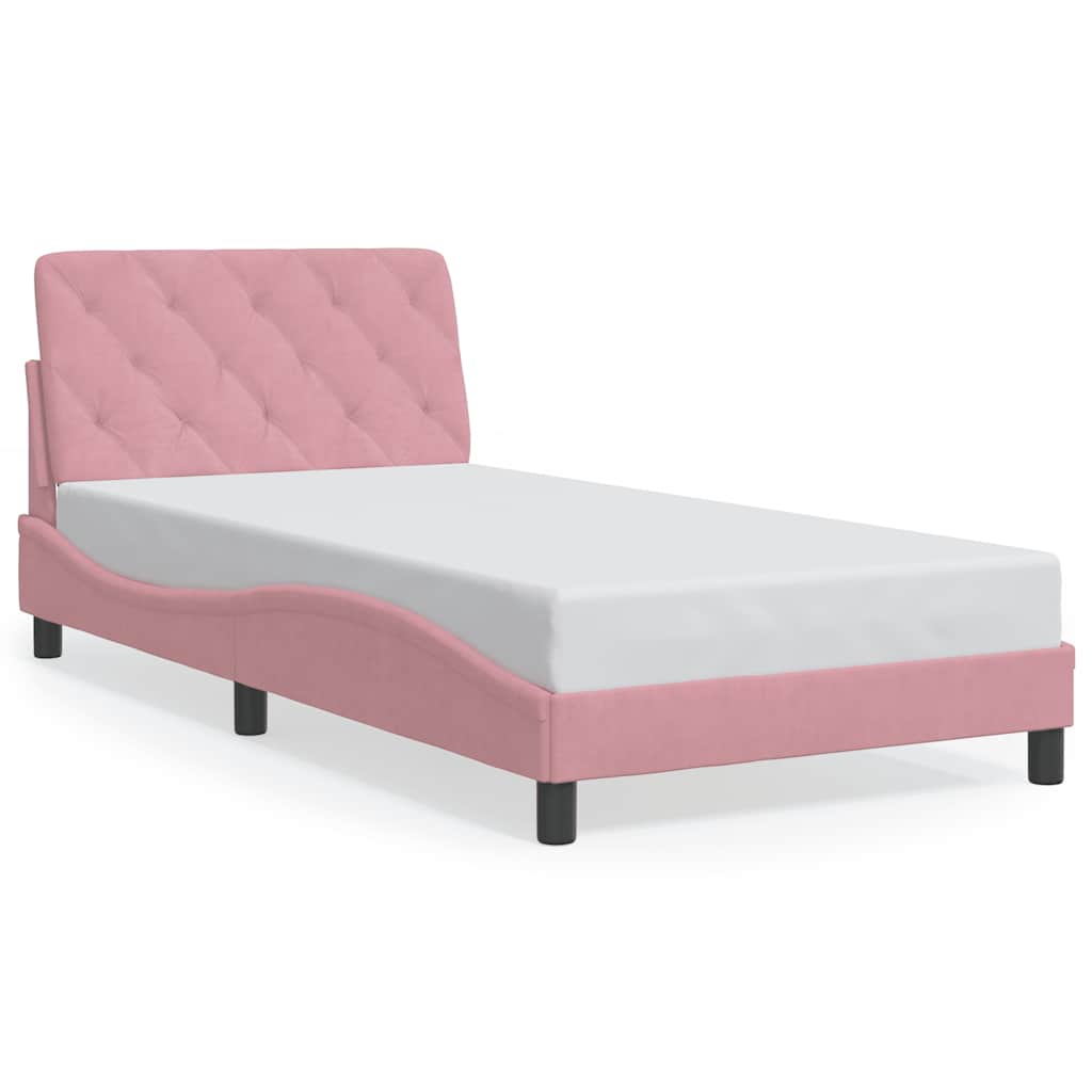 Giroletto senza Materasso Rosa 100x200 cm in Velluto