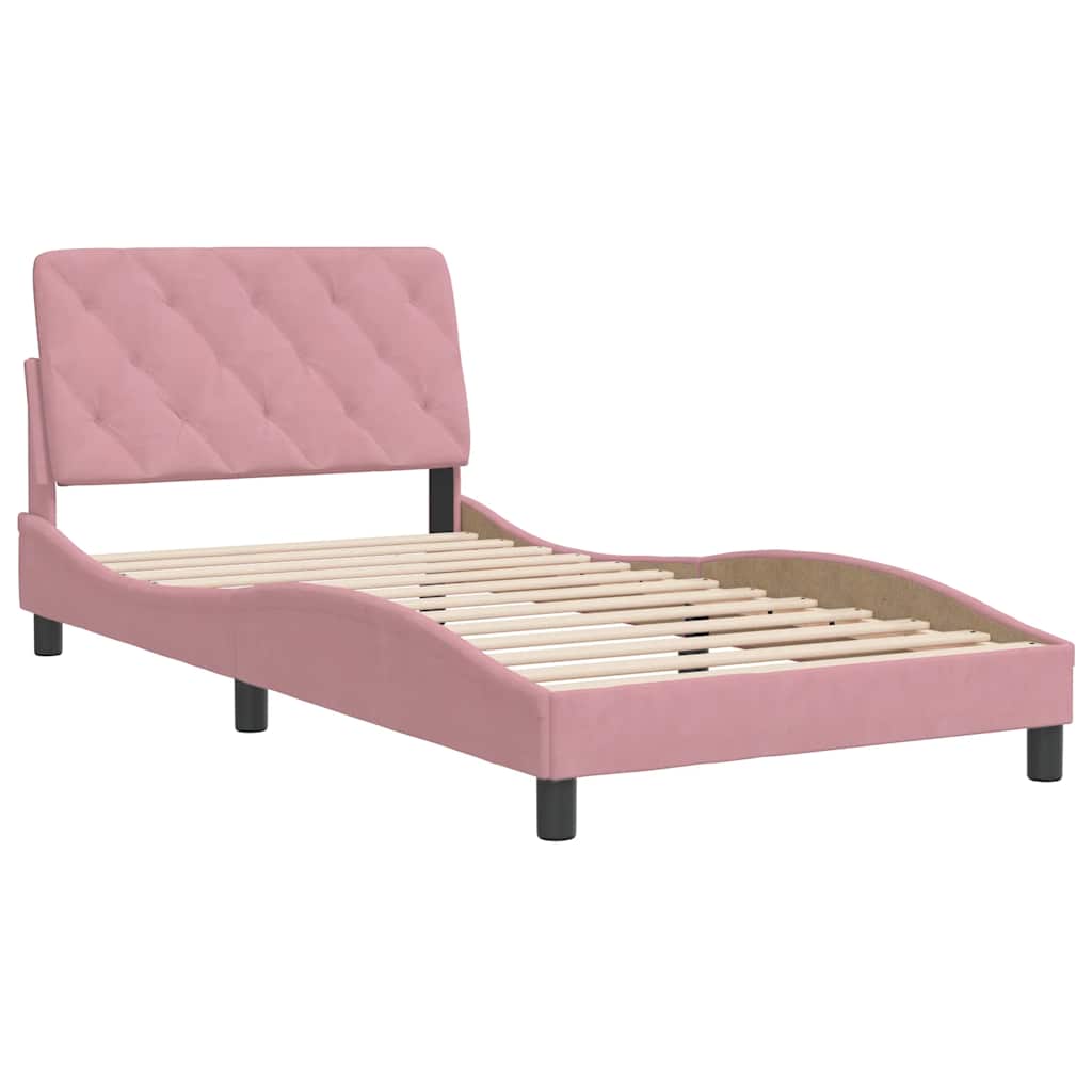 Giroletto senza Materasso Rosa 100x200 cm in Velluto