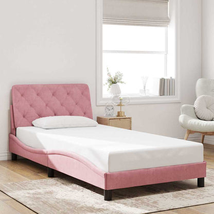 Giroletto senza Materasso Rosa 100x200 cm in Velluto