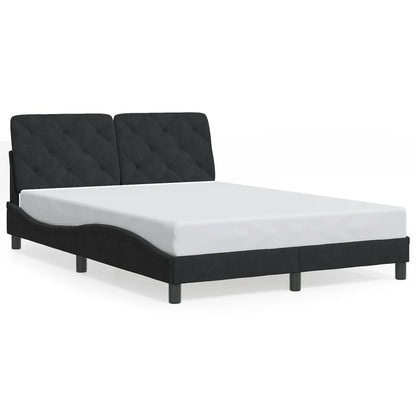 Giroletto senza Materasso Nero 120x200 cm Velluto