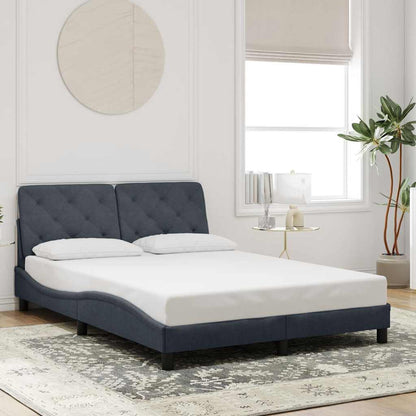 Giroletto senza Materasso Grigio Scuro 140x190 cm Velluto