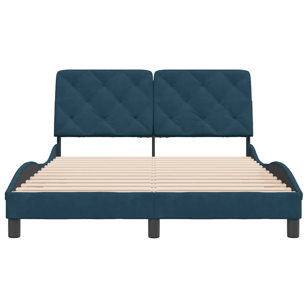 Giroletto senza Materasso Blu 140x190 cm in Velluto