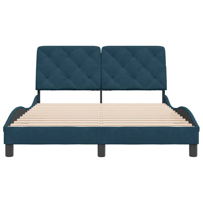 Giroletto senza Materasso Blu 140x190 cm in Velluto