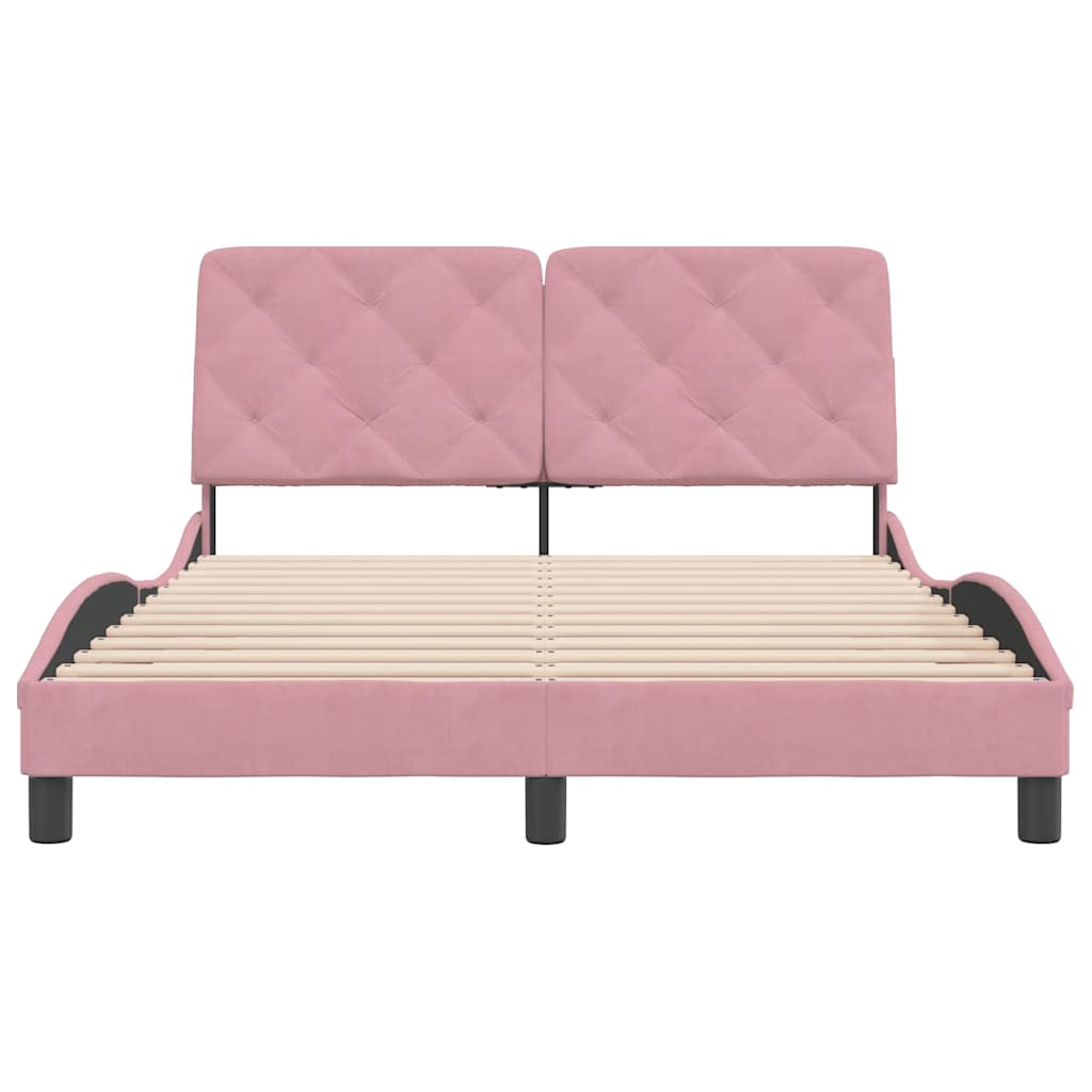Giroletto senza Materasso Rosa 140x190 cm in Velluto