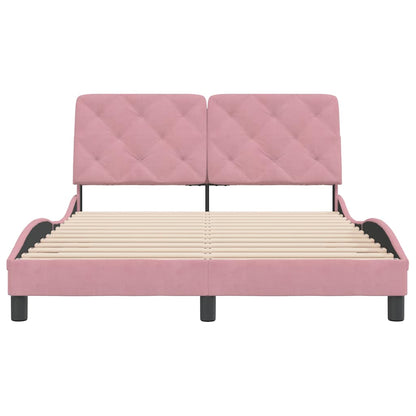 Giroletto senza Materasso Rosa 140x190 cm in Velluto