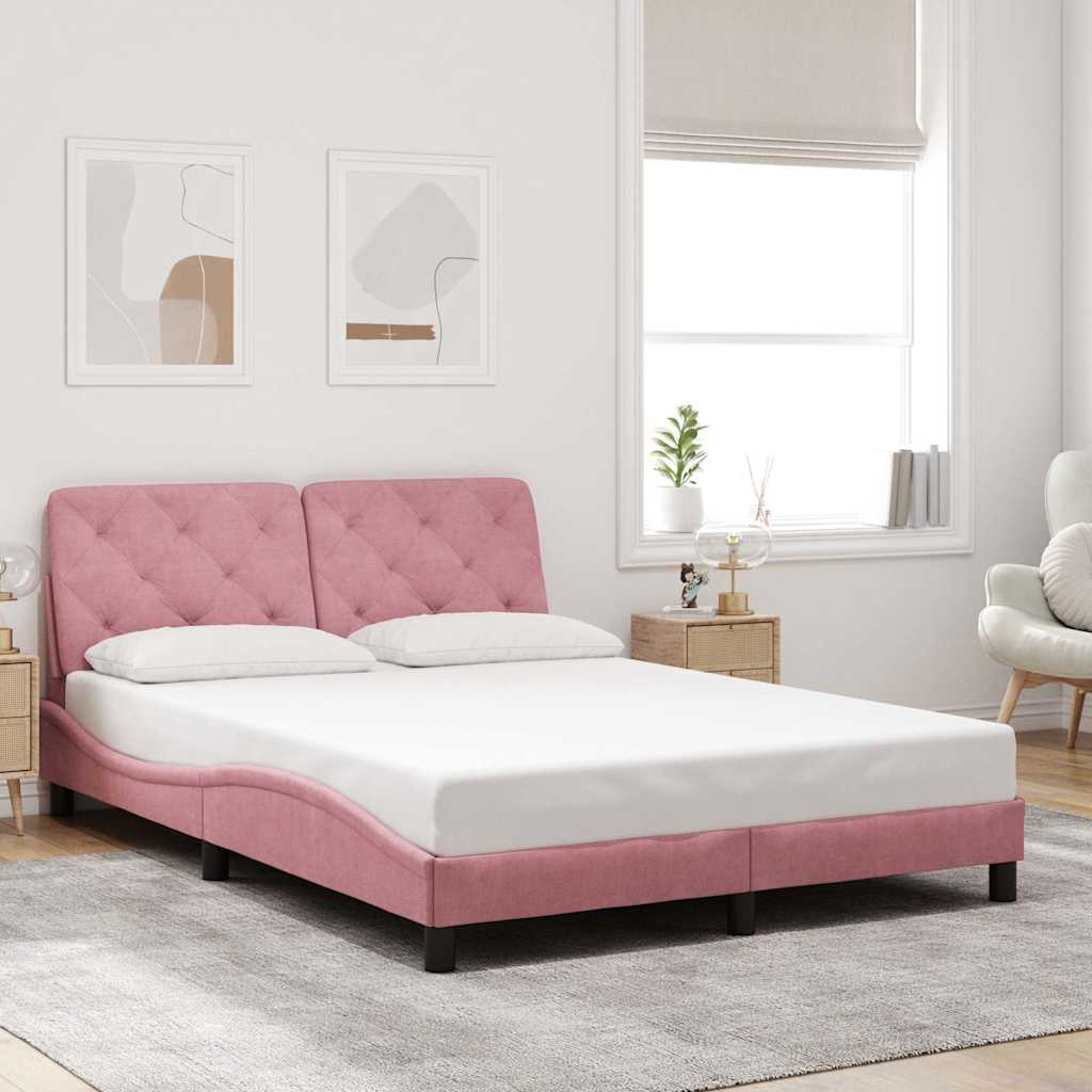 Giroletto senza Materasso Rosa 140x190 cm in Velluto