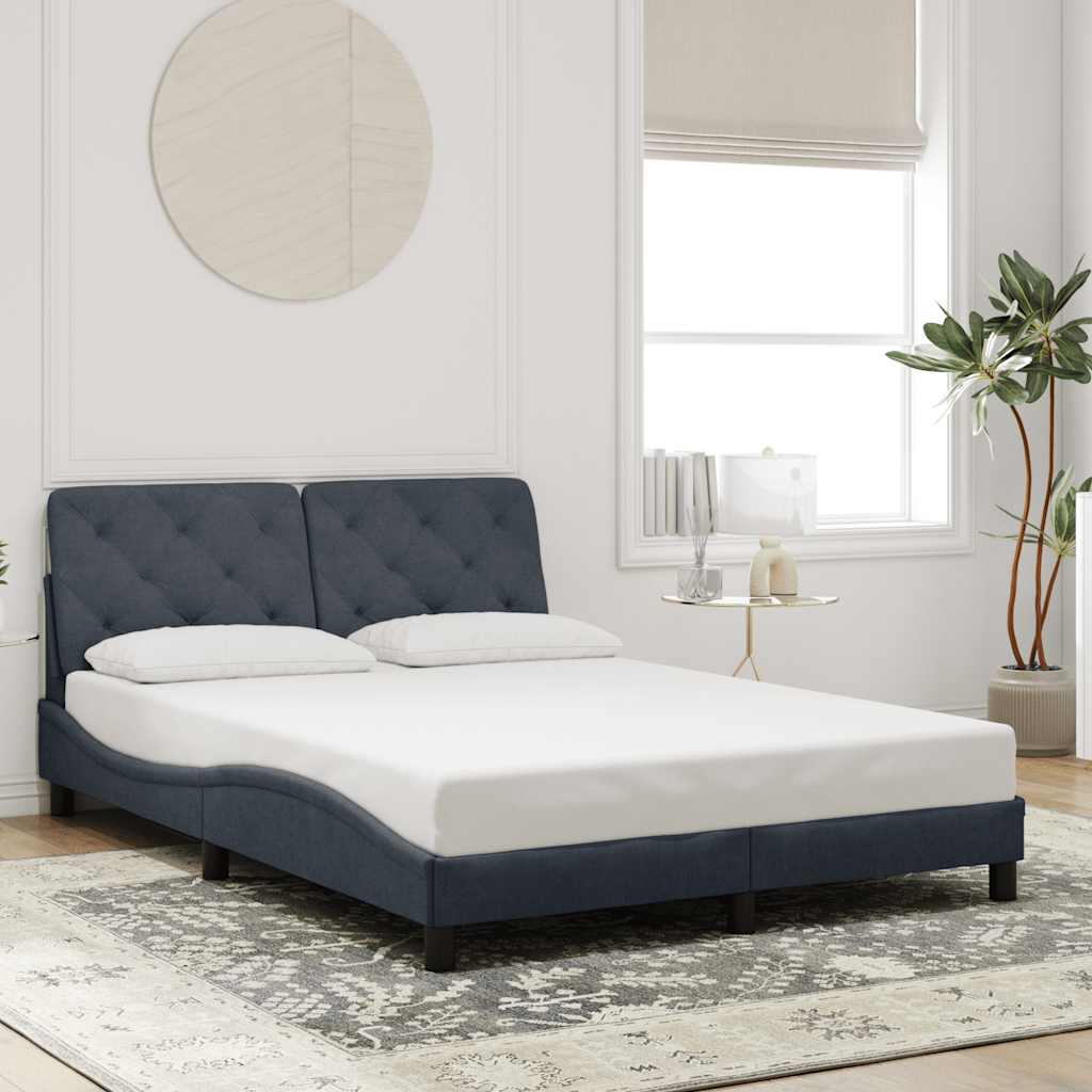 Giroletto senza Materasso Grigio Scuro 140x200 cm Velluto